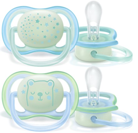 Пустушка Philips Avent Ultra Air Нічна, 0-6 міс, 2 шт. (SCF376/11) - фото 1