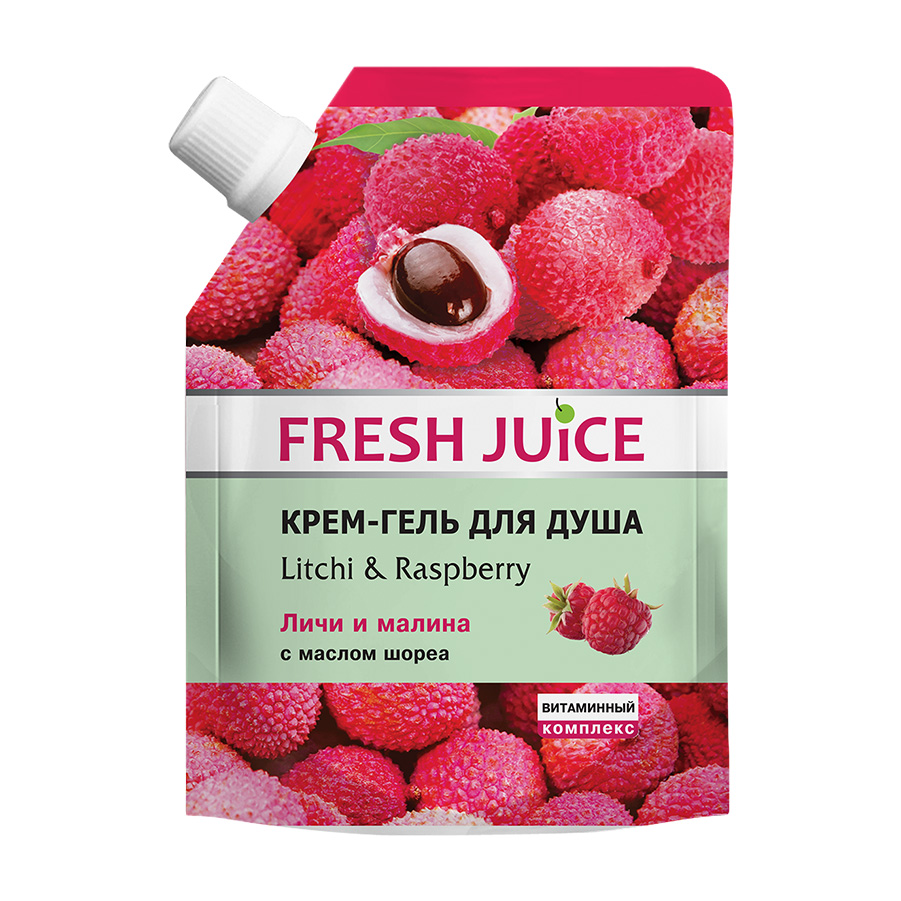 Крем-гель для душа Fresh Juice Litchi & Raspberry, 200 мл - фото 1