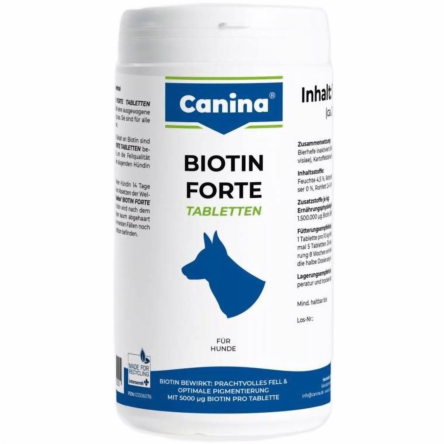 Вітаміни Canina Biotin Forte Tabletten для собак інтенсивний курс для шерсті 700 г, 210 пігулок - фото 1