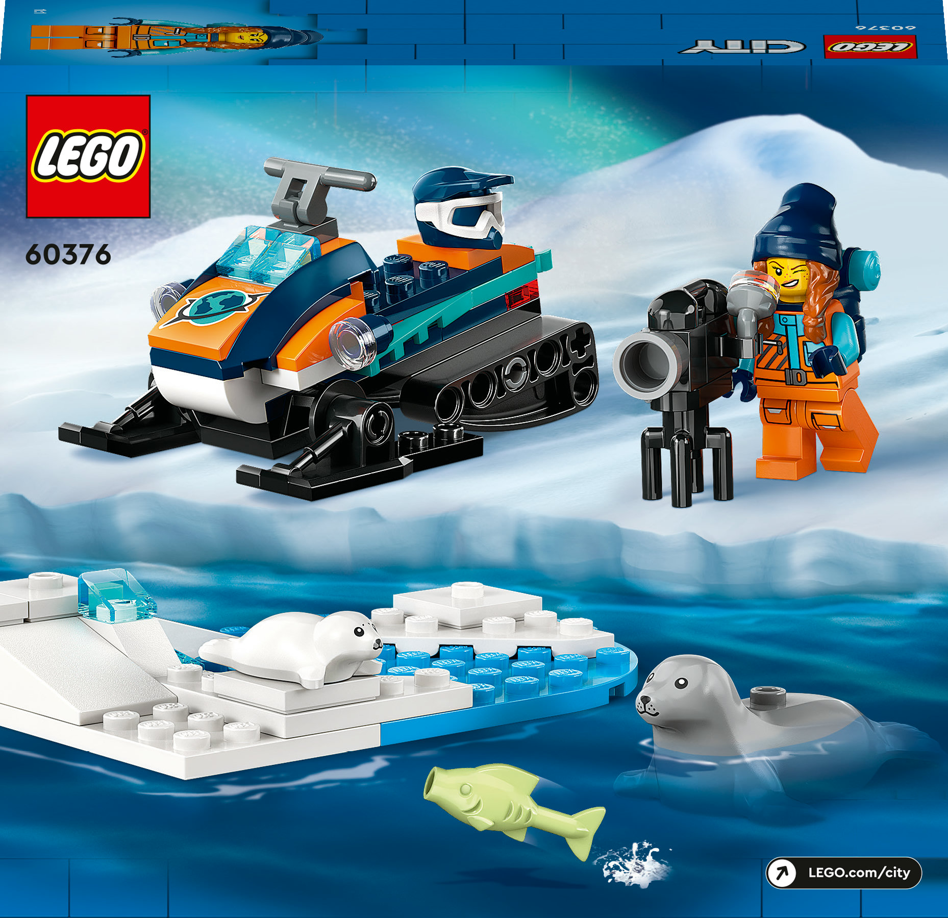 Конструктор LEGO City Арктический исследовательский снегоход, 70 деталей (60376) - фото 9