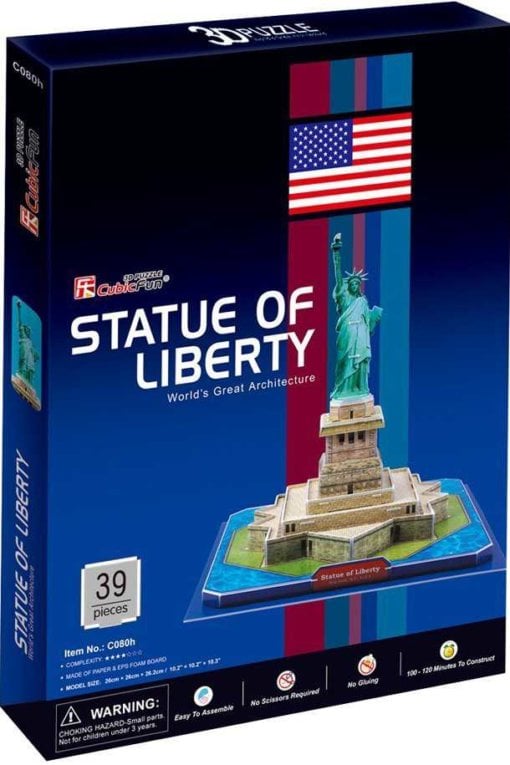 3D Пазл CubicFun Статуя Свободы, 39 элементов (C080h) - фото 1