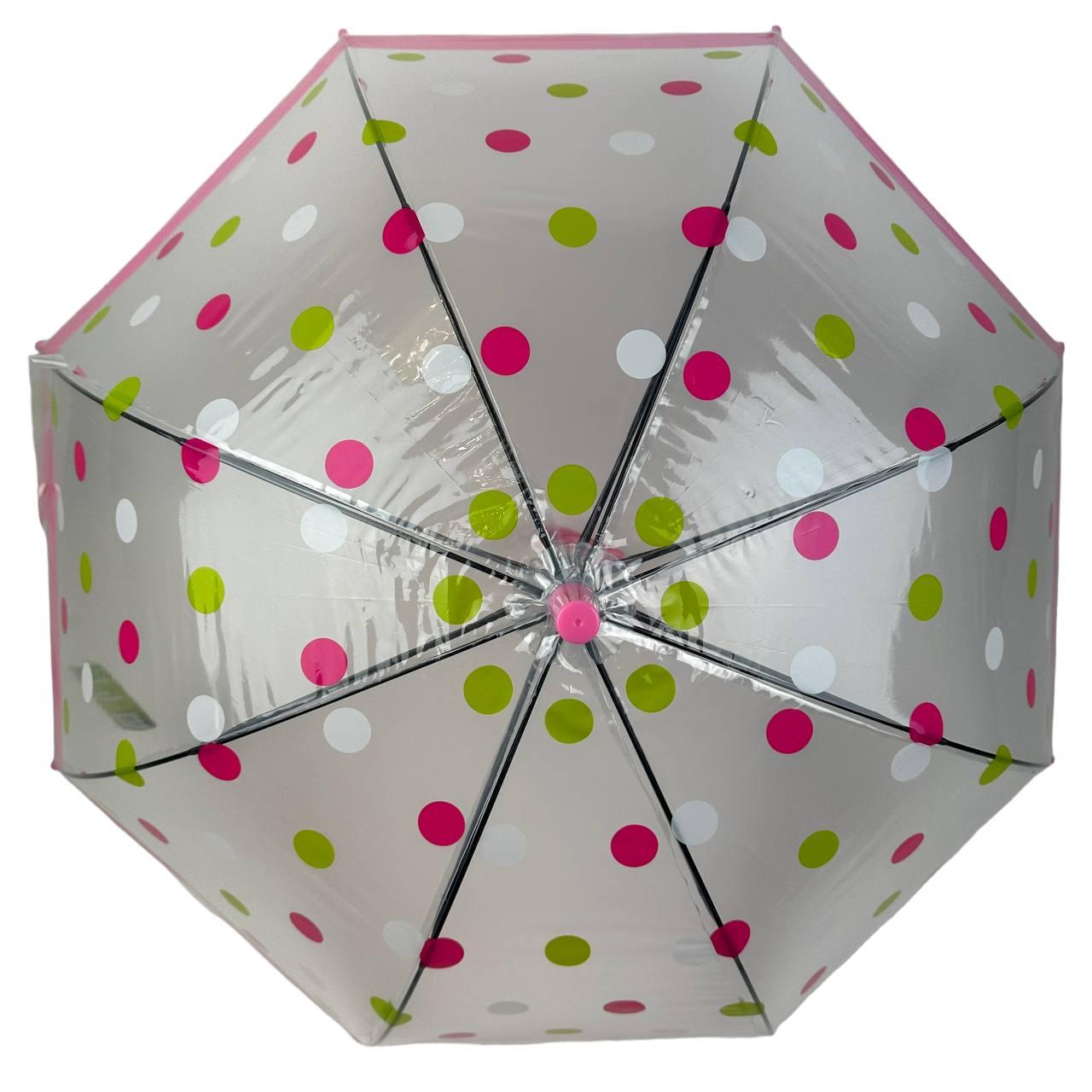 Дитяча парасолька-палиця напівавтомат Rain 75 см рожева - фото 3
