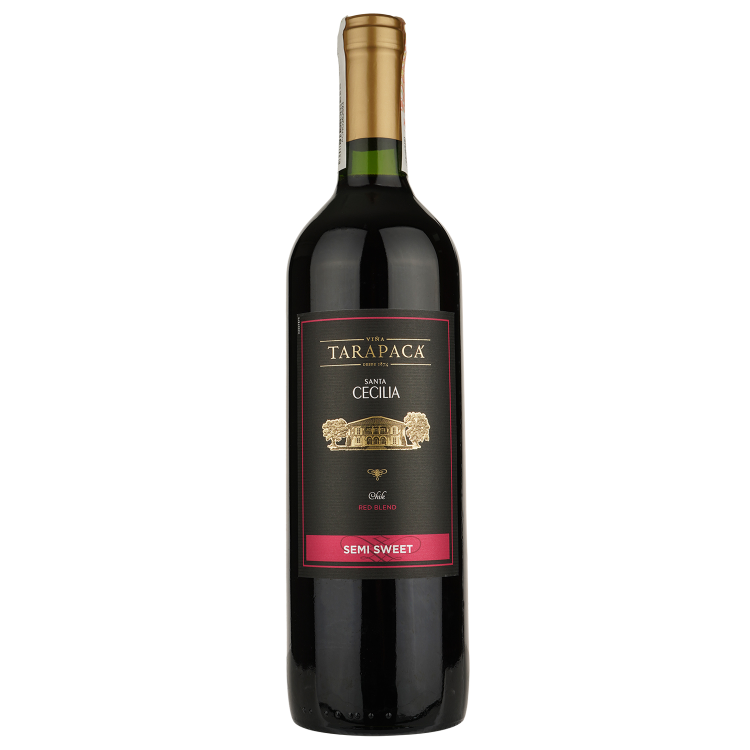 Вино Tarapaca Santa Cecilia Semi Sweet, красное, полусладкое, 10,5%, 0,75 л (41209) - фото 1