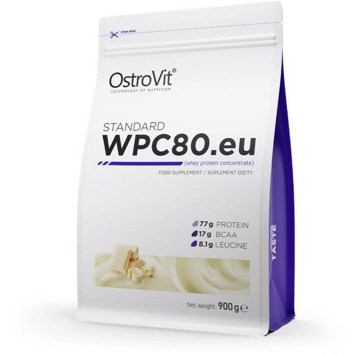 Протеїн OstroVit Standaed WPC80.eu White Chocolate 900 г - фото 1