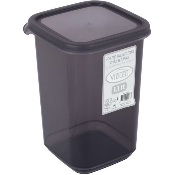 Контейнер для сыпучих продуктов Violet House, 1,1 л, черный (0298 Transparent Black) - фото 1