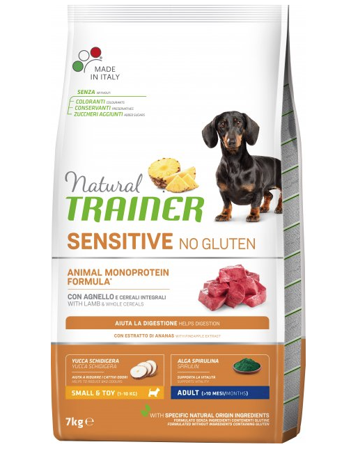 Монопротеїновий сухий корм для собак Natural Trainer Dog Sensitive Adult Mini, з ягням, 7 кг - фото 1