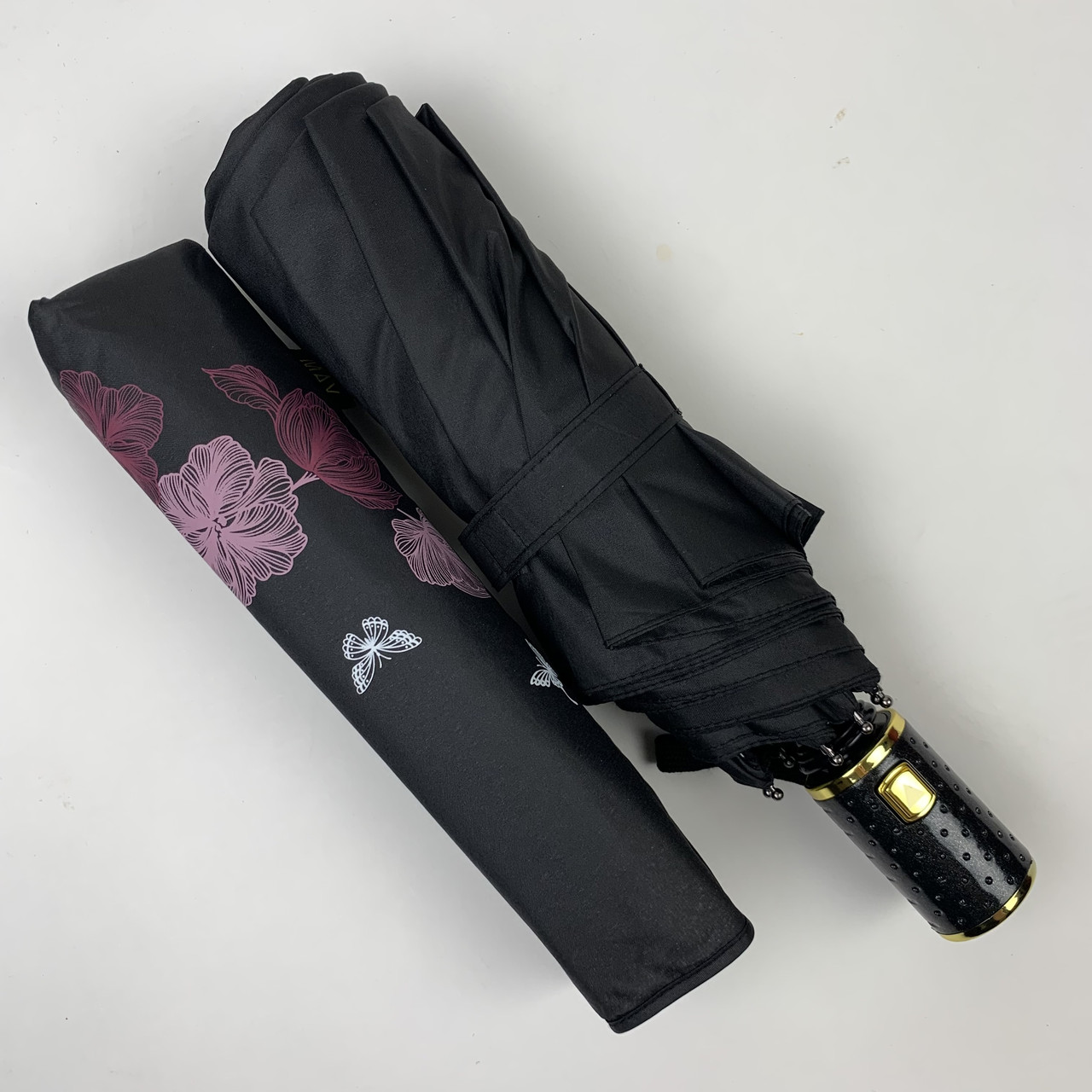 Жіноча складана парасолька напівавтомат Max 102 см чорна - фото 2