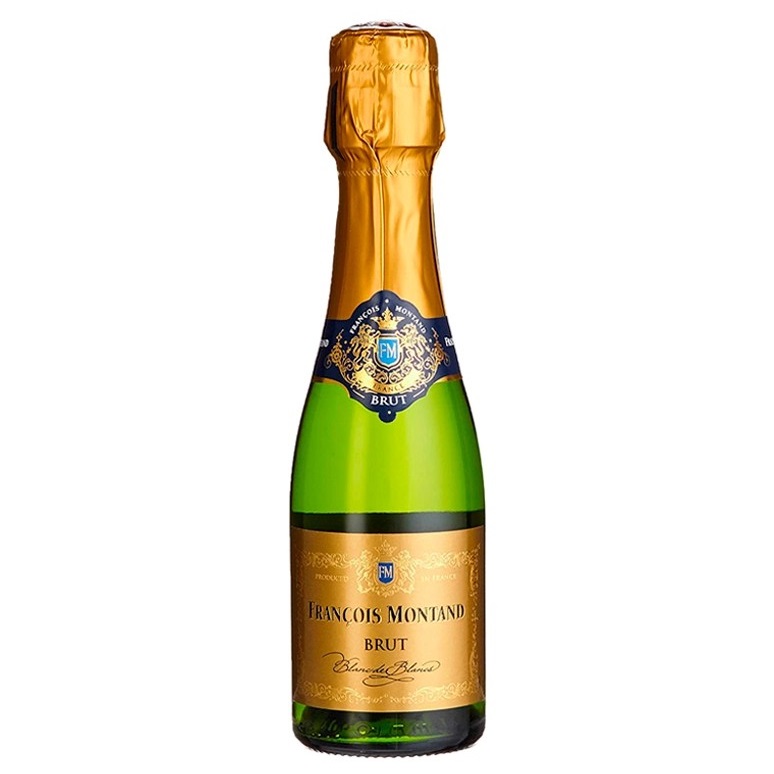 Вино игристое Francois Montand Brut Blanc de Blancs, белое, брют, 12%, 0,2 л (27765) - фото 1