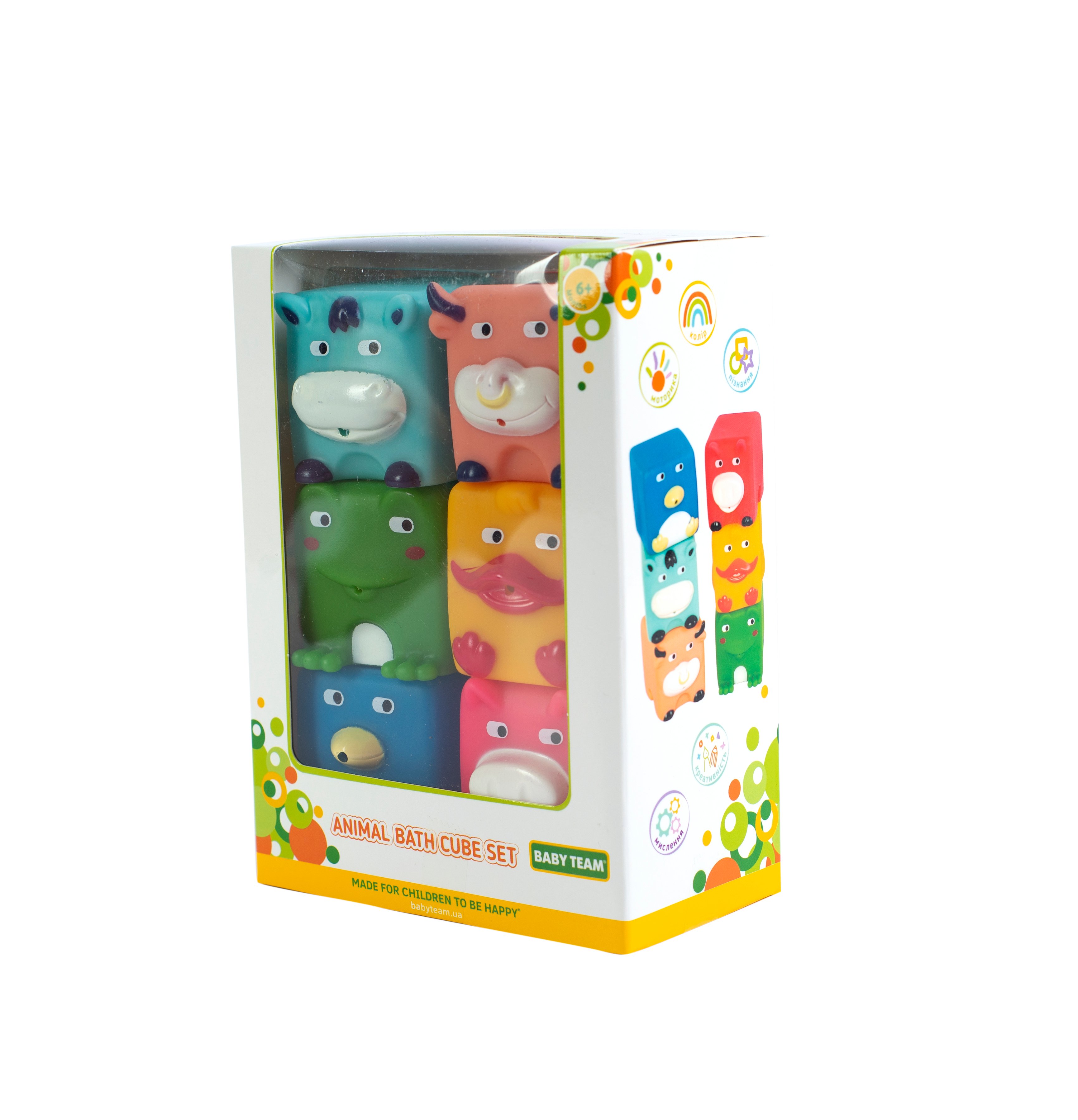 Набор игрушек для ванной Baby Team Зверята-кубики (9050_ набор с утенком ) - фото 2