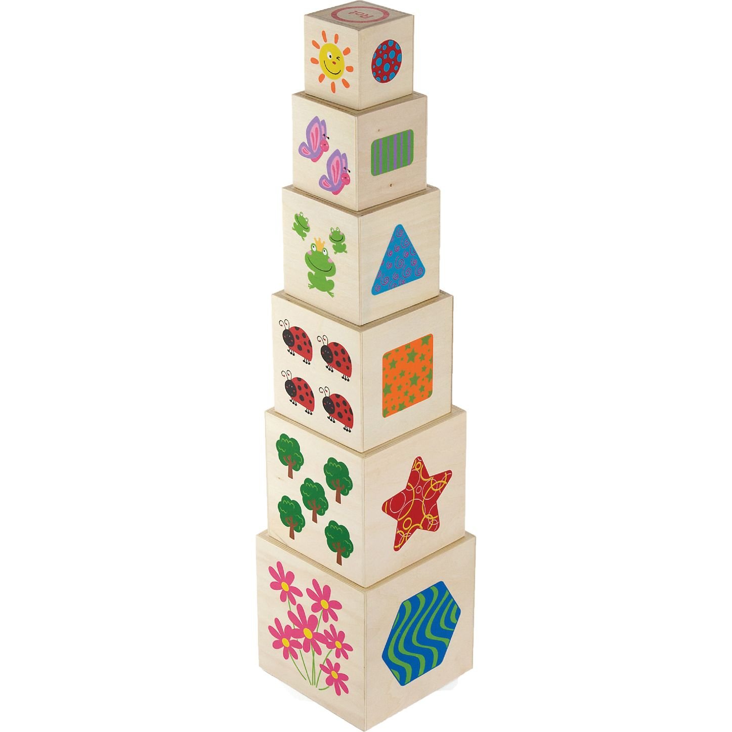 Деревянные кубики-пирамидка Viga Toys с цифрами (50392) - фото 1