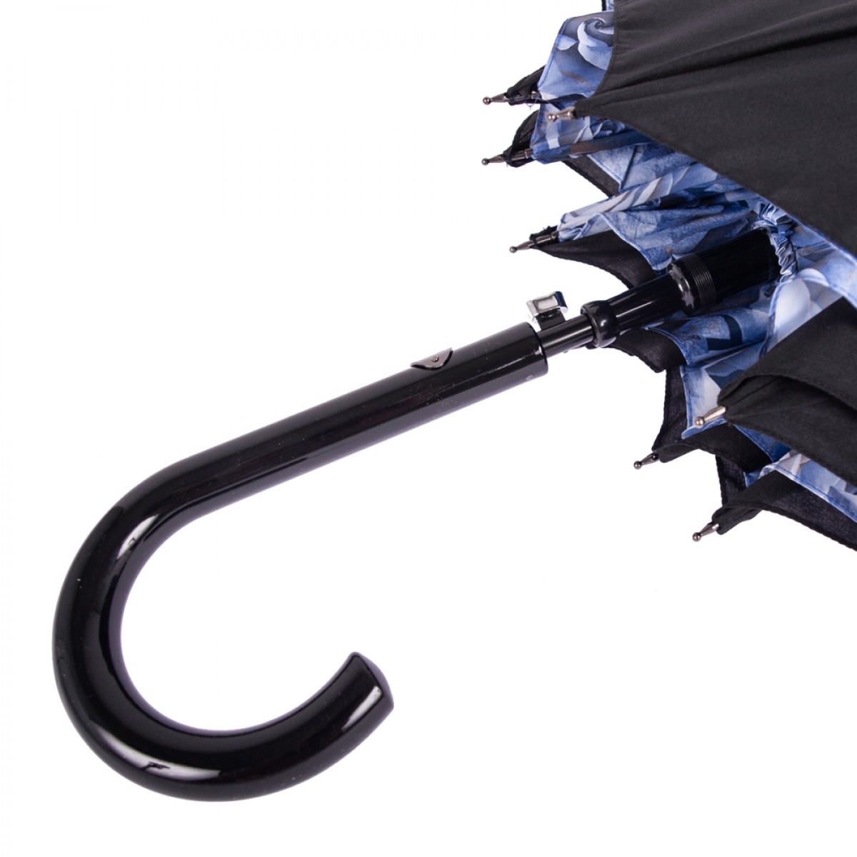Жіноча парасолька-палиця напівавтомат Fulton 94 см чорна - фото 5