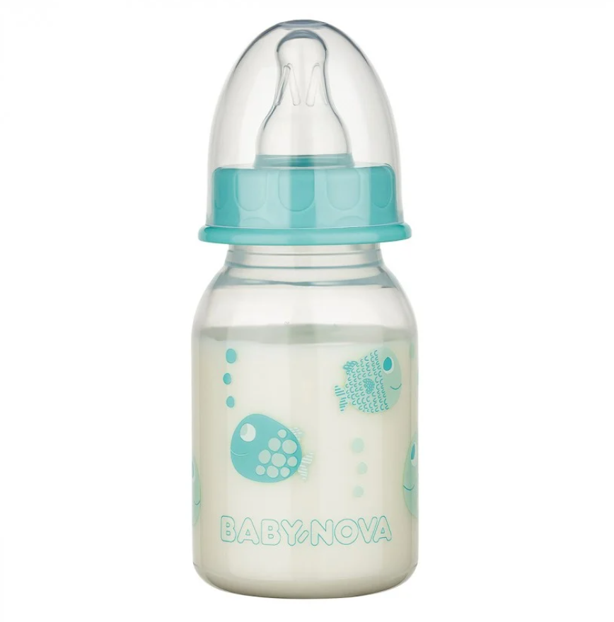 Пляшечка Baby-Nova Декор, 120 мл, бірюзовий (3960069) - фото 1