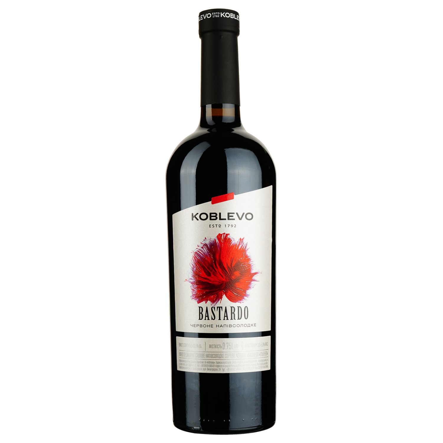 Вино Koblevo Bastardo красное полусладкое 9.5-12% 0.75 л (260694) - фото 1