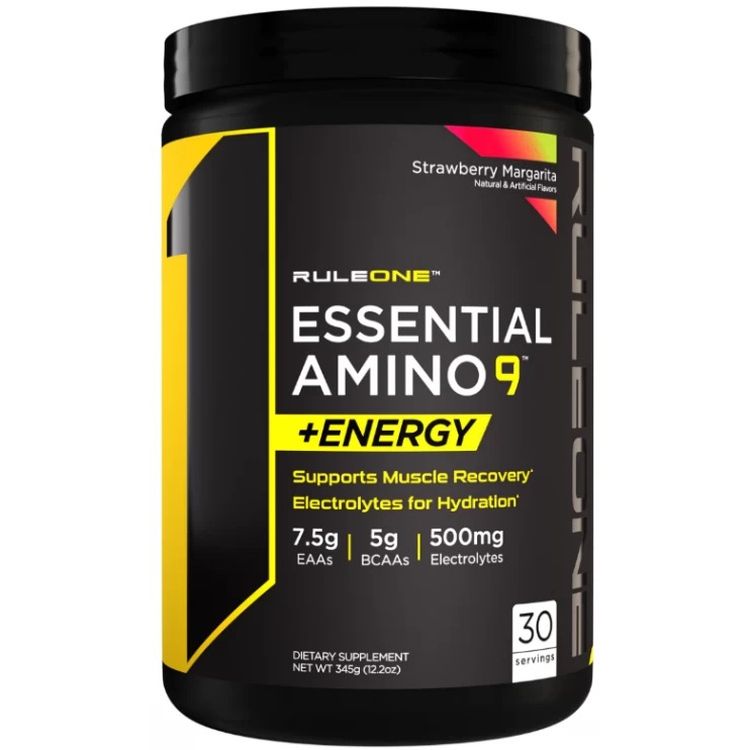Аминокислота ЕАА с кофеином Rule 1 Essential Amino 9 + Energy Клубничная маргарита 345 г - фото 1