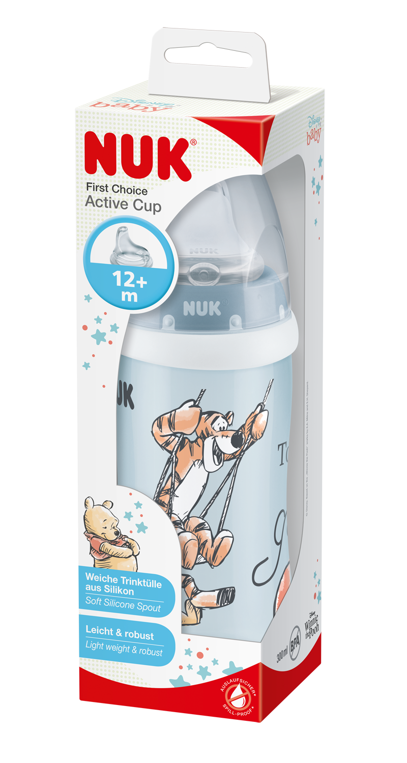 Поїльник Nuk Active Cup Disney, з силіконовою насадкою, 300 мл, блакитний (3954040) - фото 2