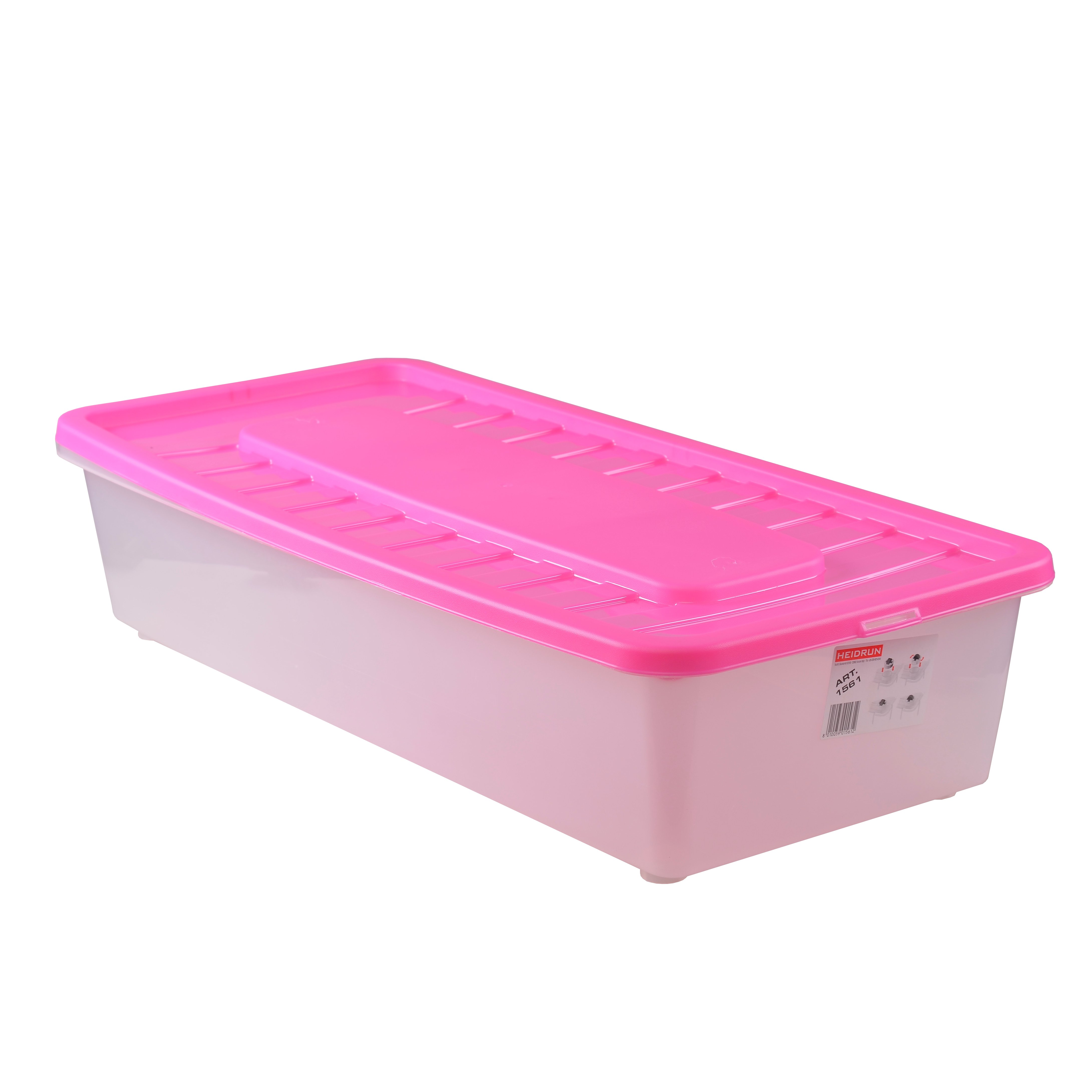 Ящик пластиковий під ліжко Heidrun Boxmania, 35 л, рожевий (1561) - фото 1