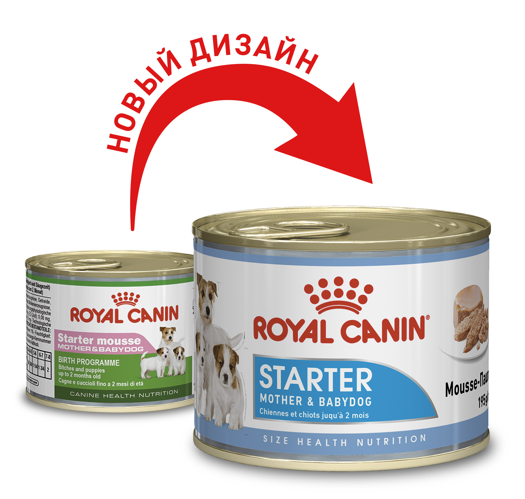 Вологий корм для вагітних собак і цуценят Royal Canin Starter Мother & Вabydog Мousse, м'ясо зі злаками, 195 г - фото 2