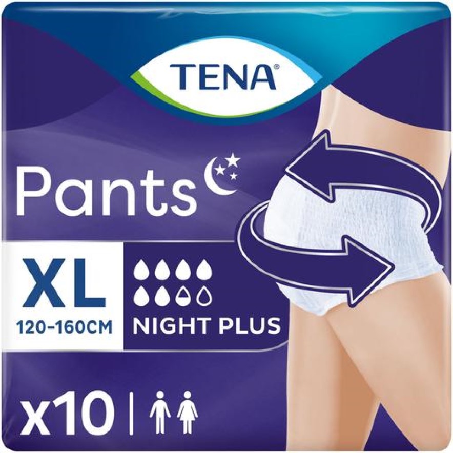 Трусы-подгузники для взрослых Tena Pants Plus Night Extra Large 10 шт. - фото 1