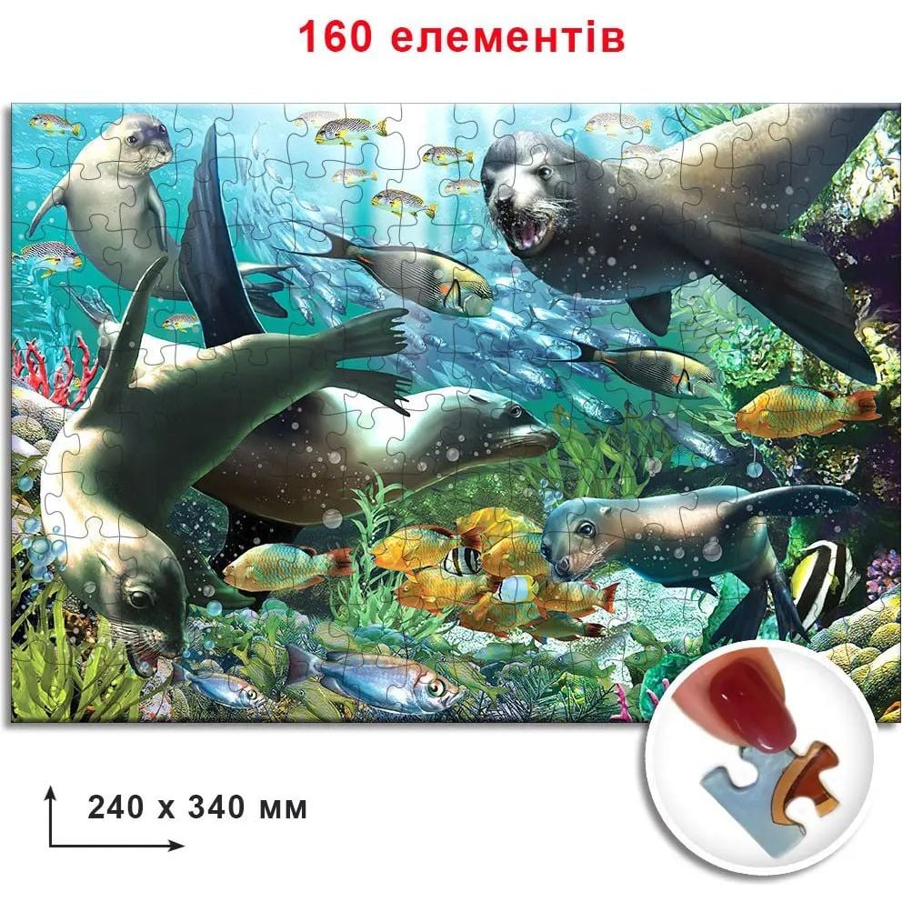 Пазл Київська фабрика іграшок Моржі, тюлені, котики 160 елементів - фото 2