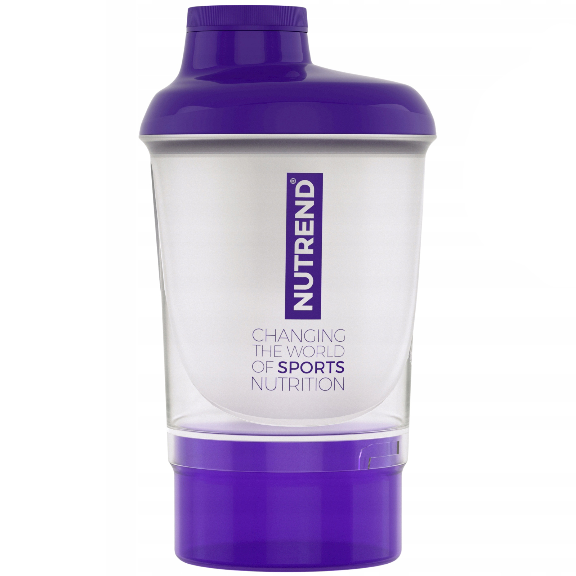 Шейкер Nutrend 2019+ additional cup 300 мл purple-transparent (8594014868067) - фото 1