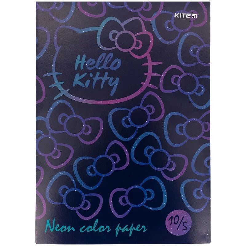 Бумага цветная Kite Hello Kitty неоновая А4 10 листов 5 цветов (HK21-252) - фото 1