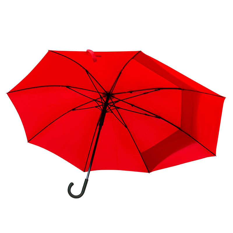 Зонт-трость Line art Bacsafe, c удлиненной задней секцией, красный (45250-5) - фото 2