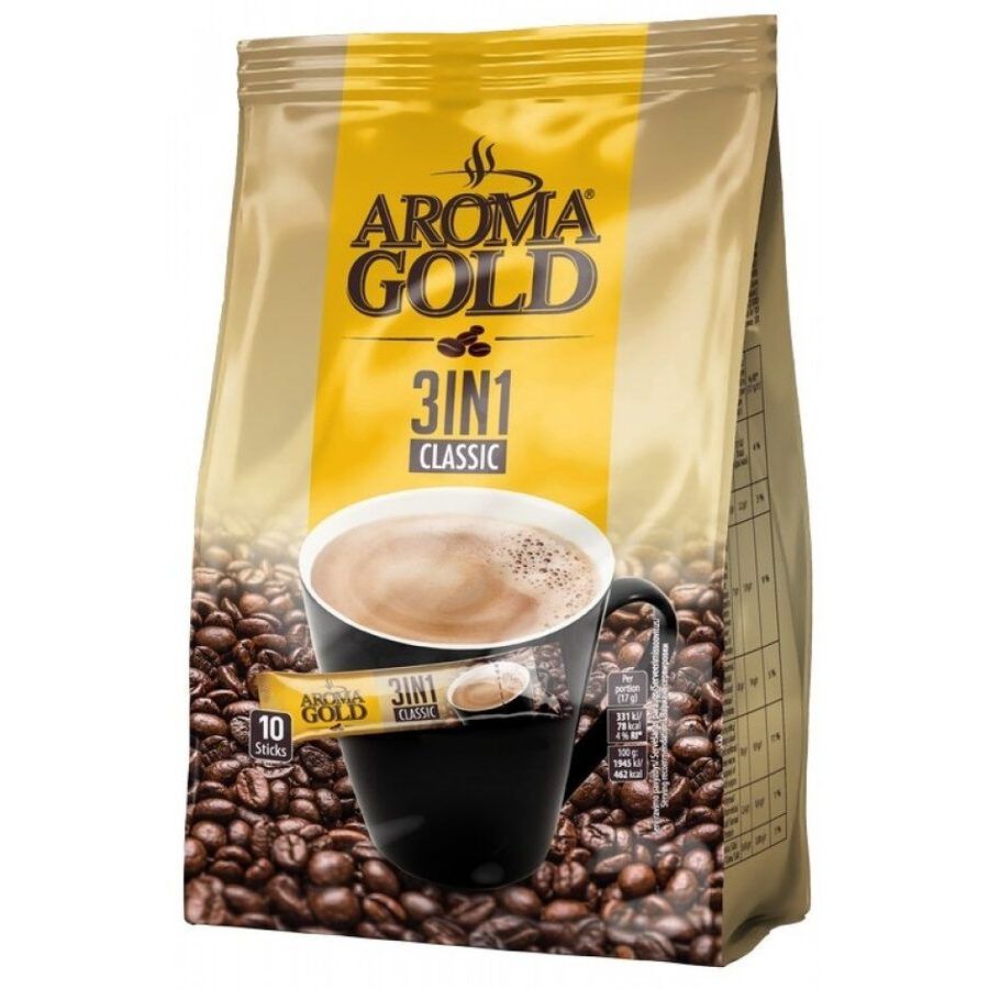 Напій кавовий Aroma Gold Classic 3 в 1, 170 г (10 шт. х 17 г) (895283) - фото 1