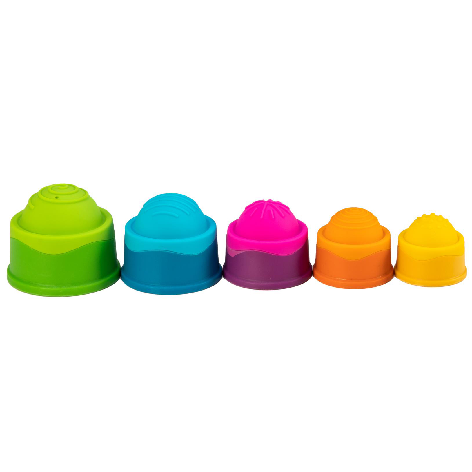 Пірамідка тактильна Fat Brain Toys dimpl stack Чашки (F293ML) - фото 2