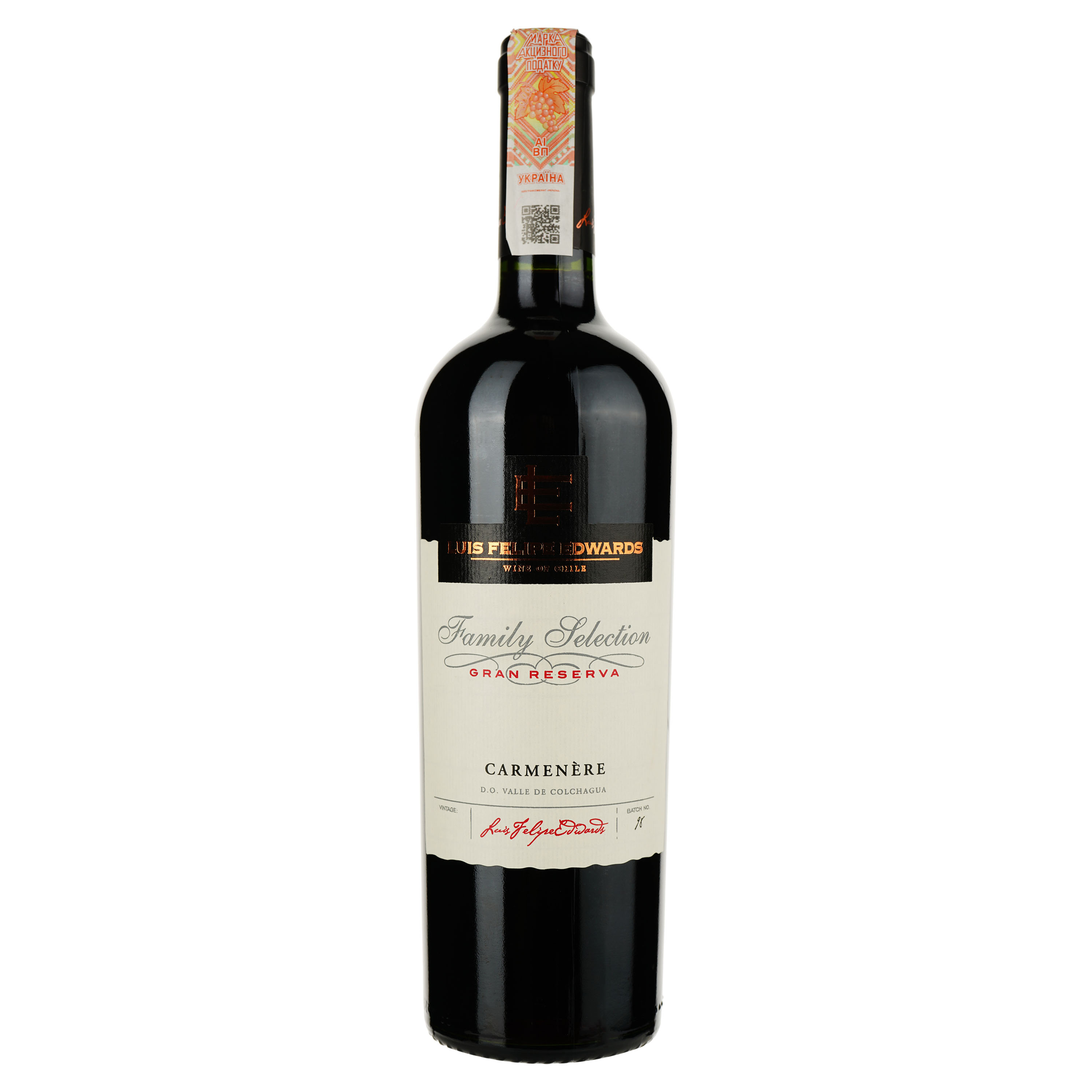 Вино Luis Felipe Edwards Gran Reserva Family Selection Carmenere, червоне, сухе, 0,75 л - фото 1