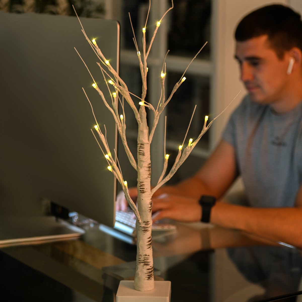 Дерево світлодіодне MBM My Home на підставці 60 см біле (DH-LAMP-01 WHITE) - фото 7
