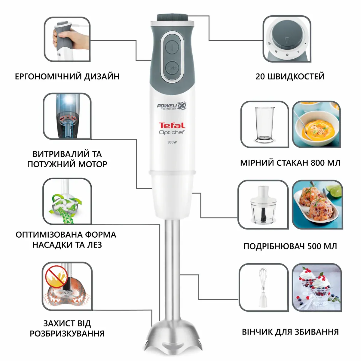 Блендер занурювальний Tefal Optichef (HB643138) - фото 20