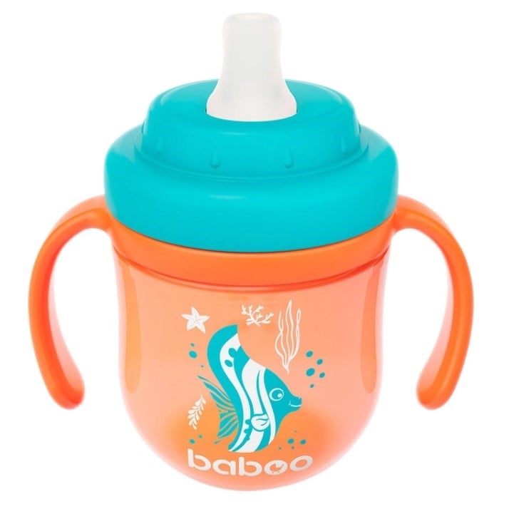 Чашка-непроливайка Baboo Sea Life, із силіконовим носиком, 6+ міс., 200 мл, помаранчева (8-130) - фото 1