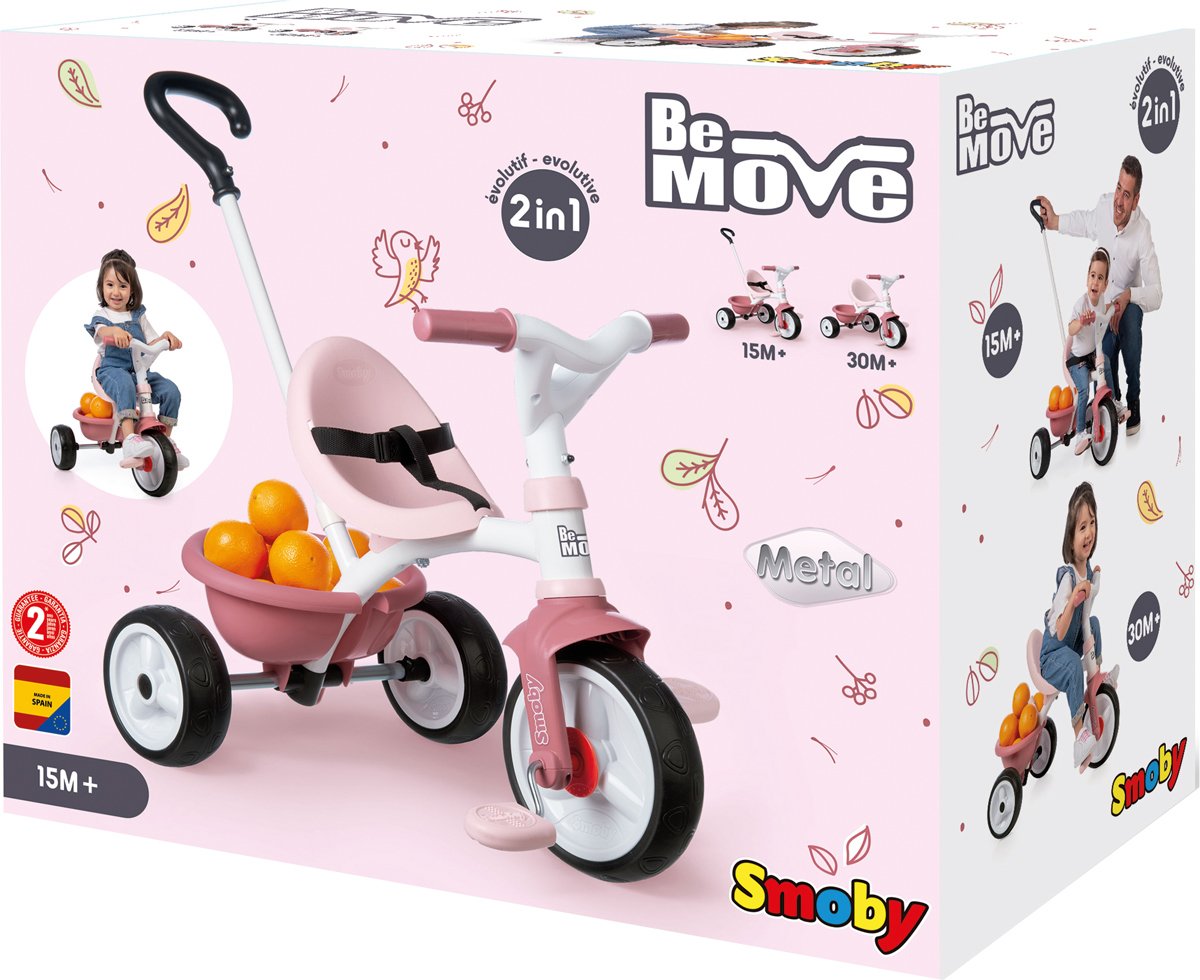 Трехколесный велосипед 2 в 1 Smoby Toys Би Муви, розовый (740332) - фото 10