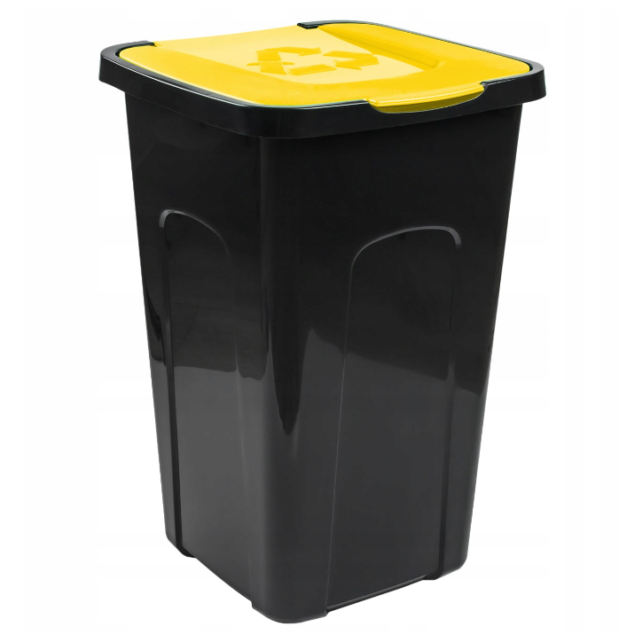 Фото - Відро для сміття Keeeper Контейнер для сміття , 50 л, чорний з жовтим  (905217)