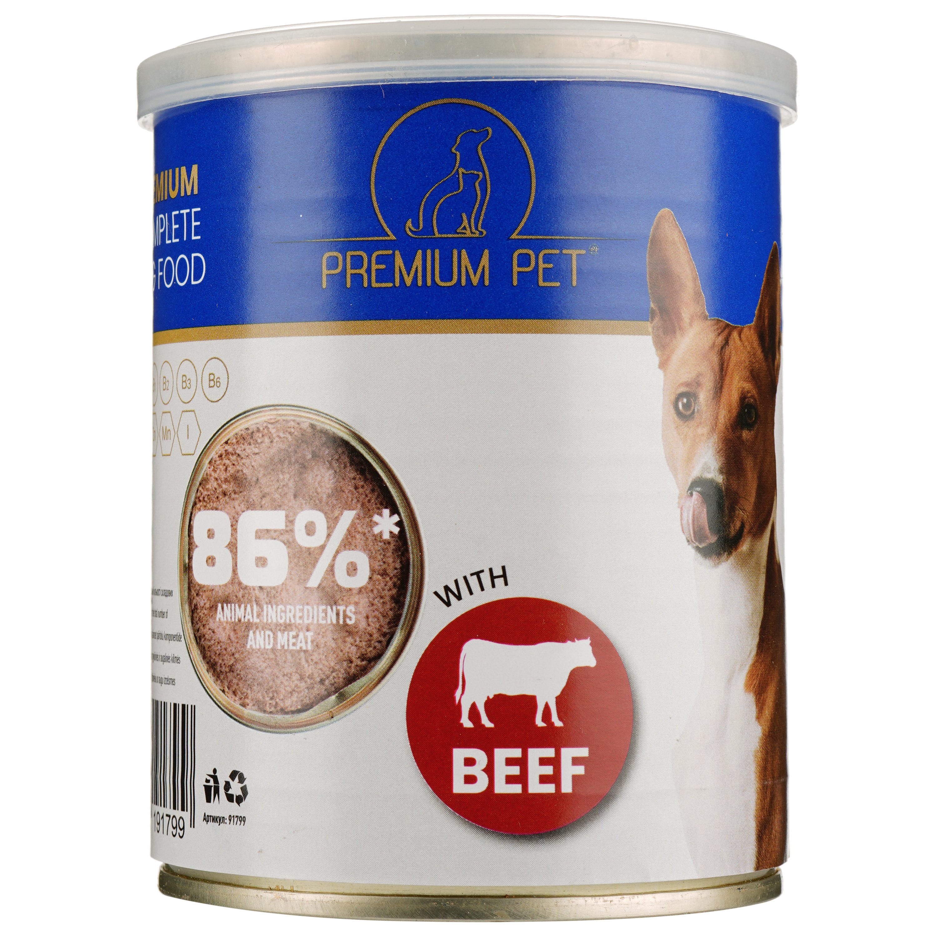 Паштет для дорослих собак Premium Pet з яловичиною 360 г - фото 2