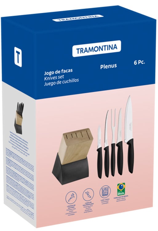 Набір ножів з підставкою Tramontina Plenus, 6 предметів (23498/028) - фото 3