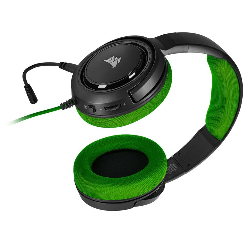 Игровые наушники Corsair HS35 Green со съемным микрофоном - фото 3