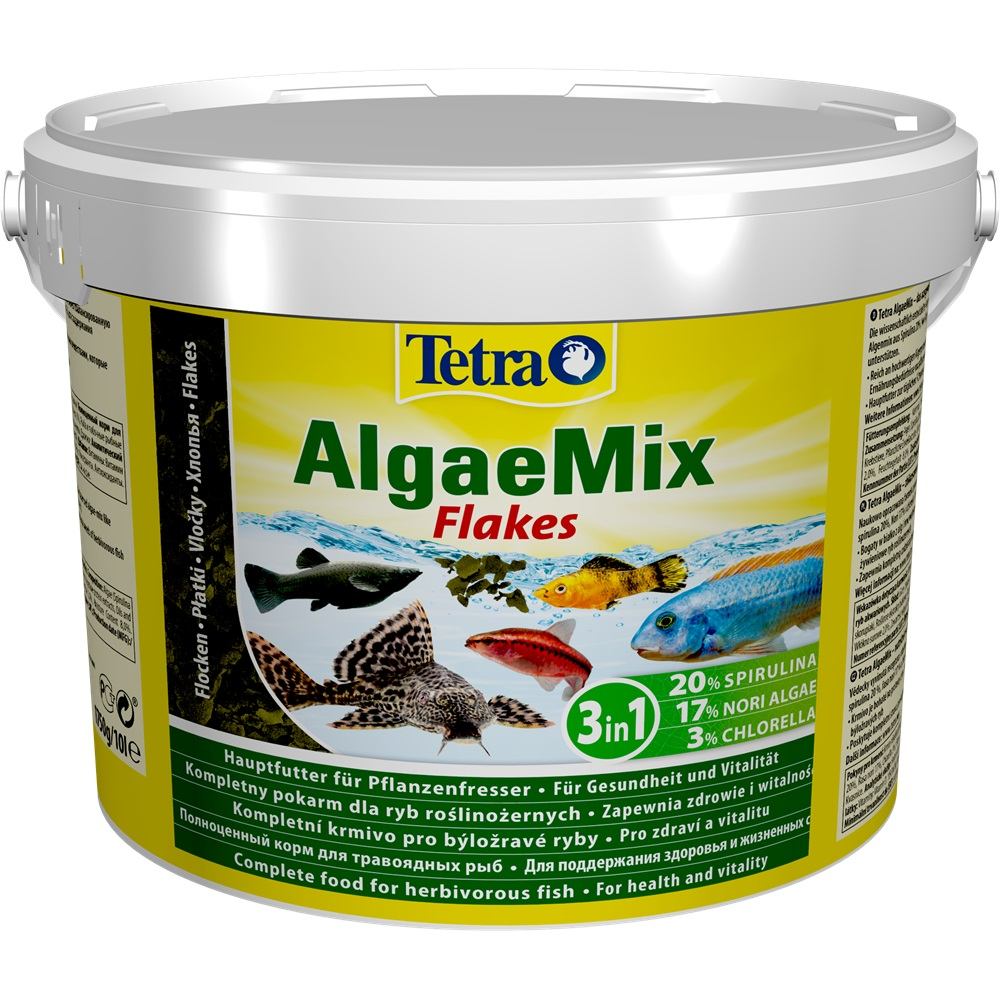 Корм для всіх видів травоїдних рибок Tetra Algae Mix Пластівці, 10 л (284746) - фото 1