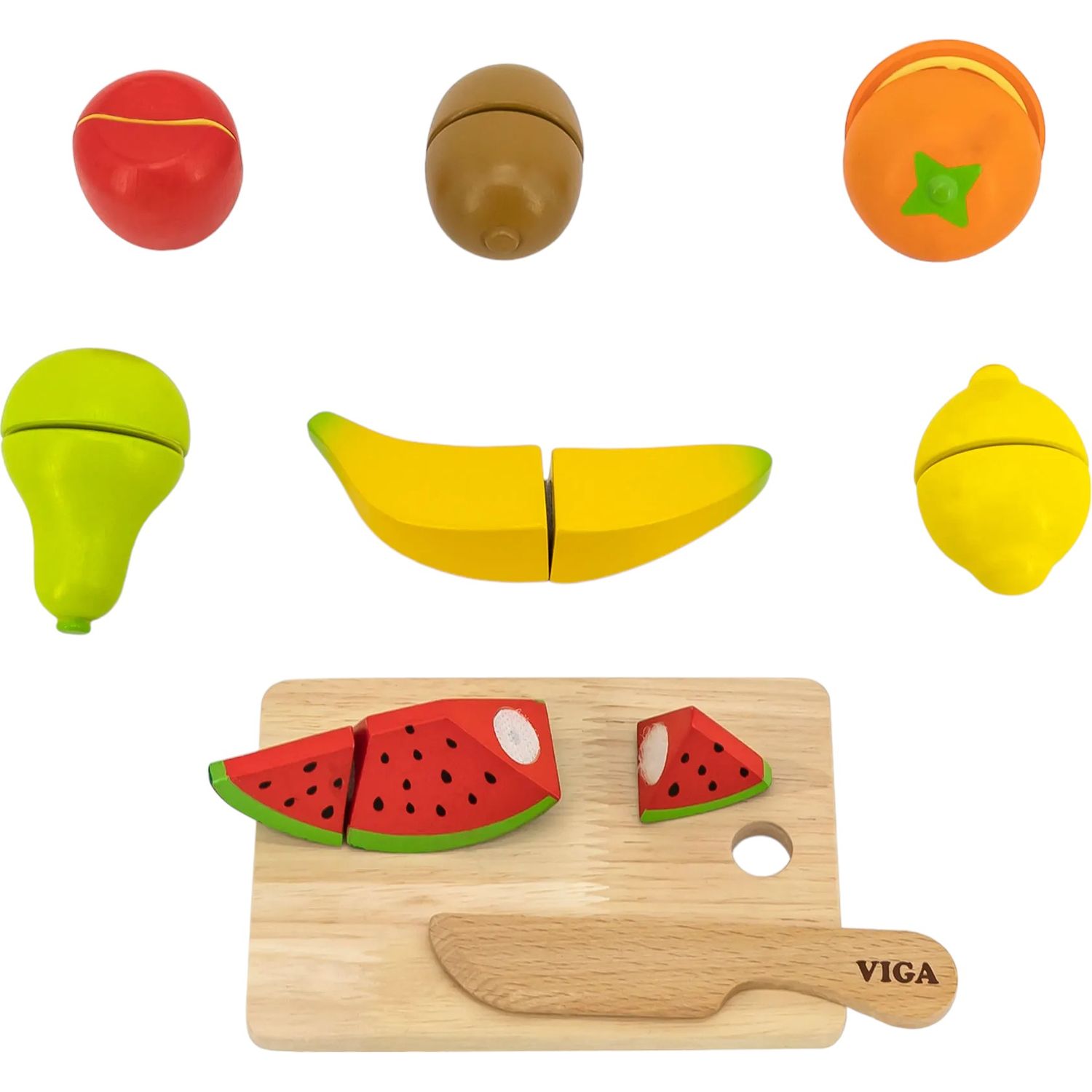 Игрушечные продукты Viga Toys Нарезанные фрукты из дерева (44539) - фото 1