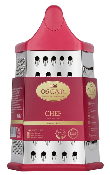 Тертка Oscar Chef, нержавіюча сталь, 6-стороння, 23 см (OSR-5005-23/6) - фото 2