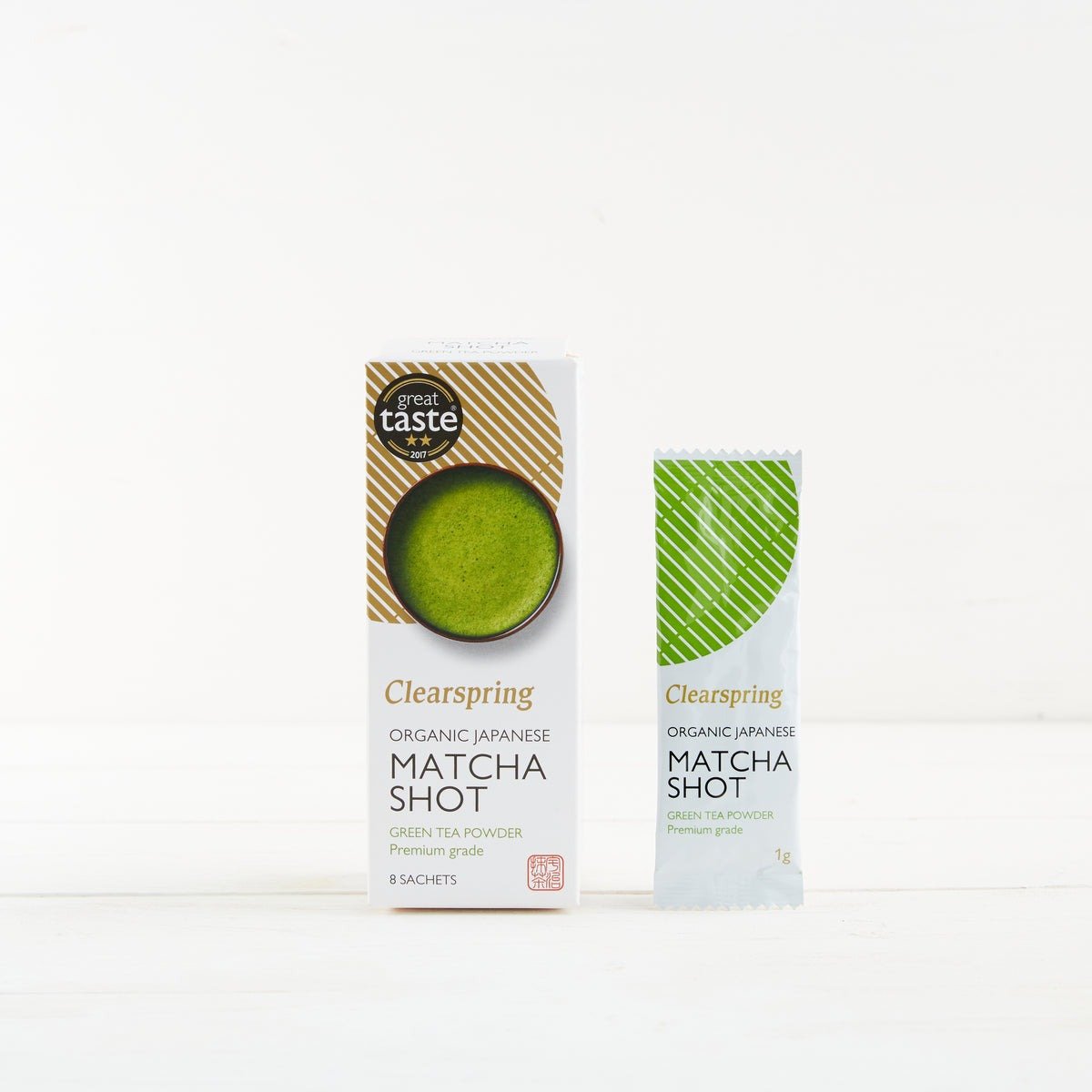 Чай зеленый Clearspring Matcha Shot Premium Grade органический 8 г (8 шт. х 1 г) - фото 4