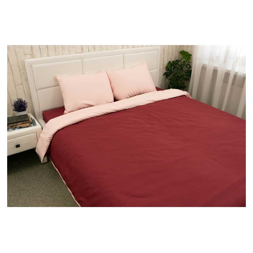 Комплект постельного белья Руно, двуспальный, микрофайбер, бордовый (655.52Bordo) - фото 1