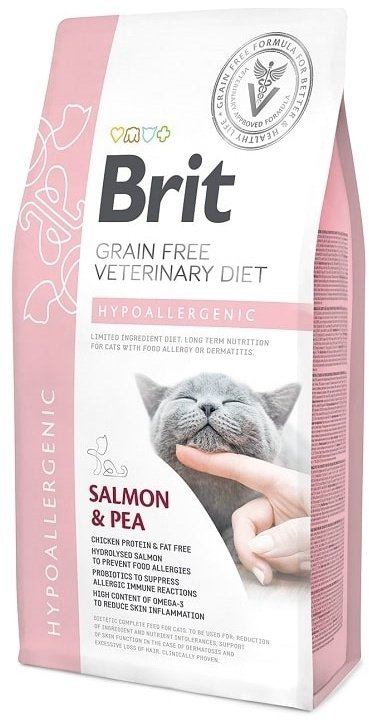 Сухой лечебный корм для кошек с аллергией Brit GF Veterinary Diets Cat Hypoallergenic, 2 кг - фото 1