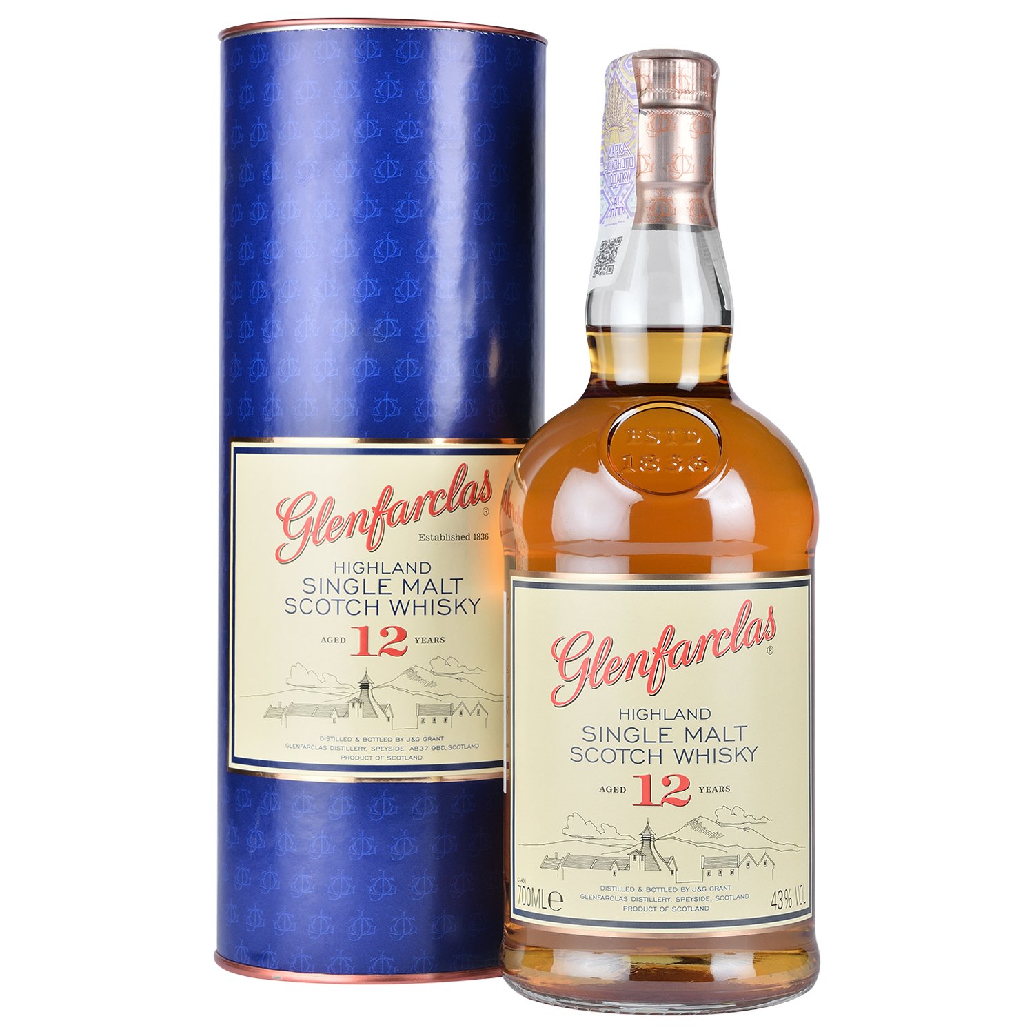 Виски Glenfarclas Single Malt Scotch Whisky, в подарочной упаковке, 43%, 0,7 л (683635) - фото 1