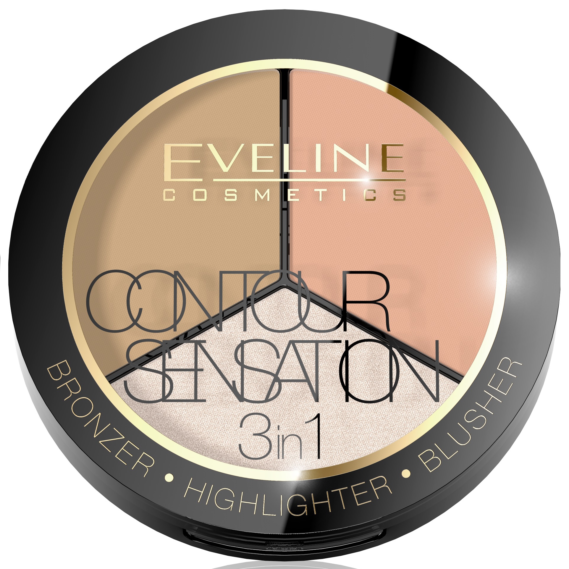 Палетка для контуринга Eveline Contour Sensation 3 в 1 02 13.5 г (LMKCONTOUR2) - фото 1