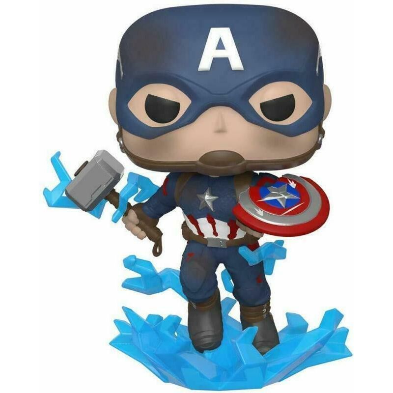 Фигурка Funko Pop Captain America Broken Shield and Mjolnir Капитан Америка с молотом Мьольнир 10 см CA 573 - фото 1