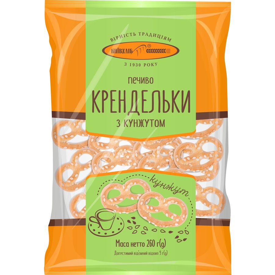 Печенье Київхліб Крендельки с кунжутом 260 г - фото 1