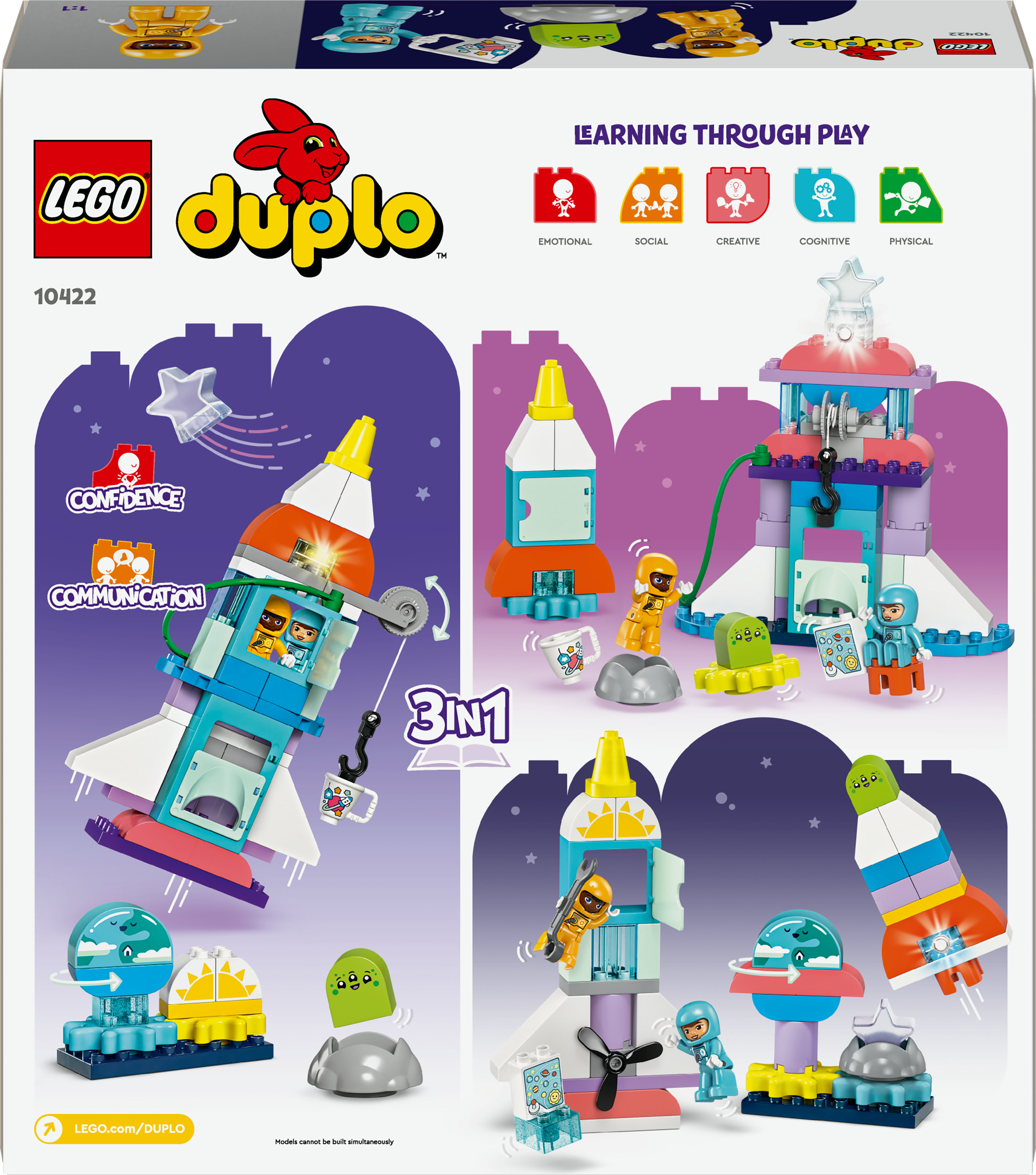 Конструктор LEGO DUPLO Приключения на космическом шаттле 3-в-1 58 деталей (10422) - фото 9