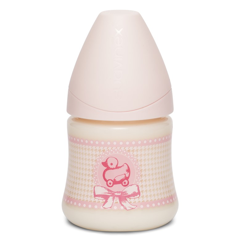 Бутылочка для кормления Suavinex Истории малышей Уточка, 150 мл, розовый (304376/1) - фото 1