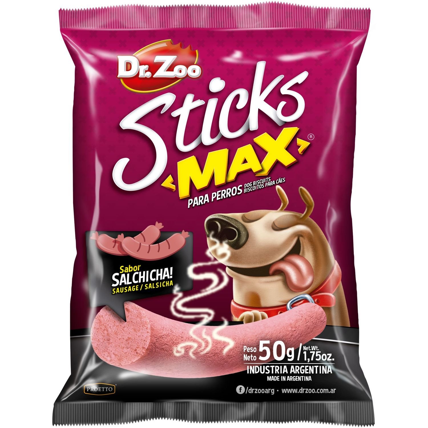 Ласощі для собак Dr. Zoo Sticks max Палички зі смаком ковбаски 50 г - фото 1